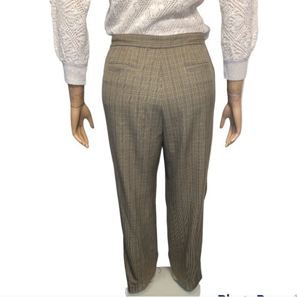 Vintage 90s Liz Claiborne Trousers Kylie Plaid Pleated Brown & Tan Pants Size 6 - Picture 5 of 16